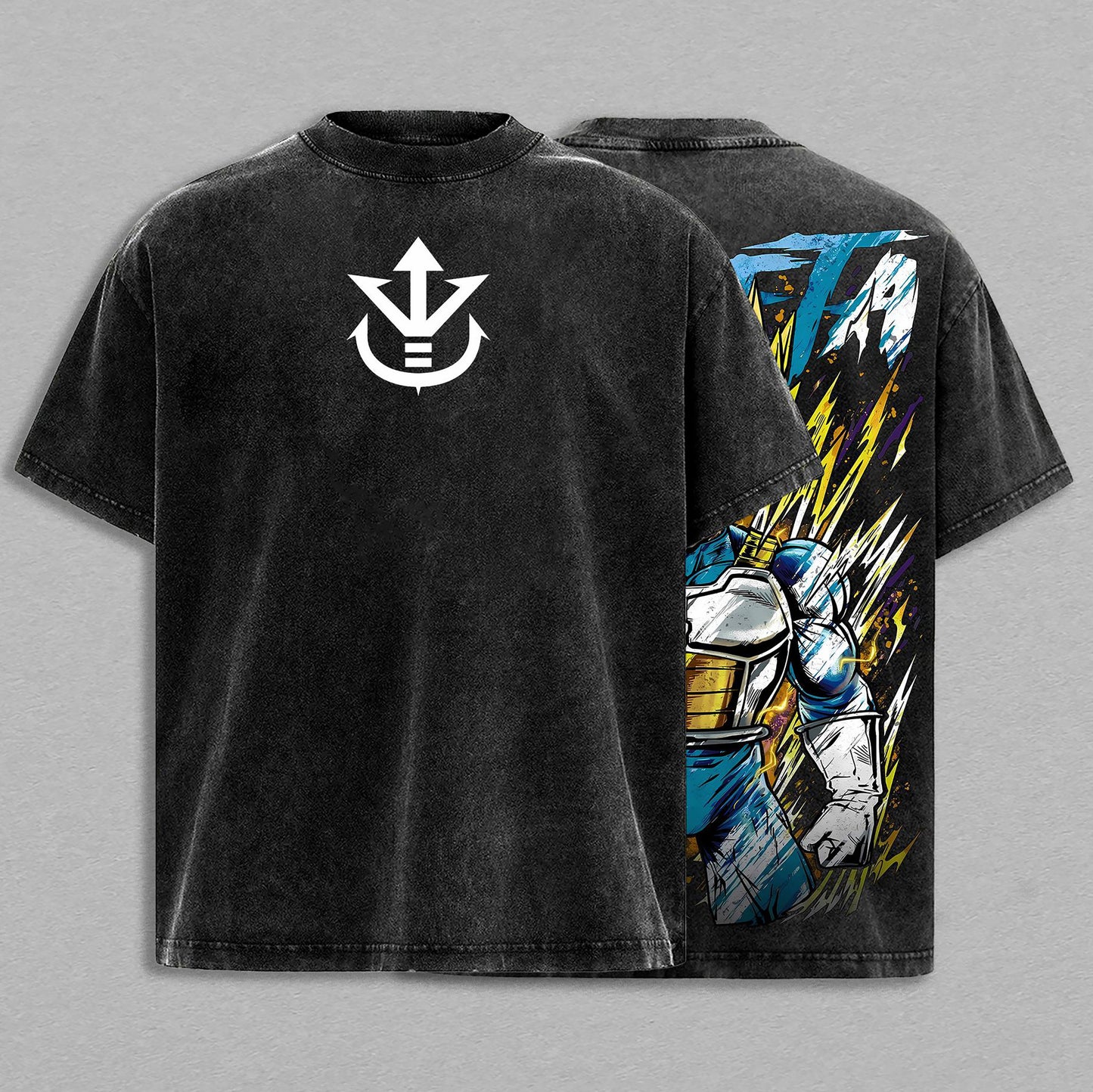 Vegeta Dragon Ball Z Saiyan Prince | Retro Vintage Washed T-Shirt | Limited Edition Oversized Streetwear
