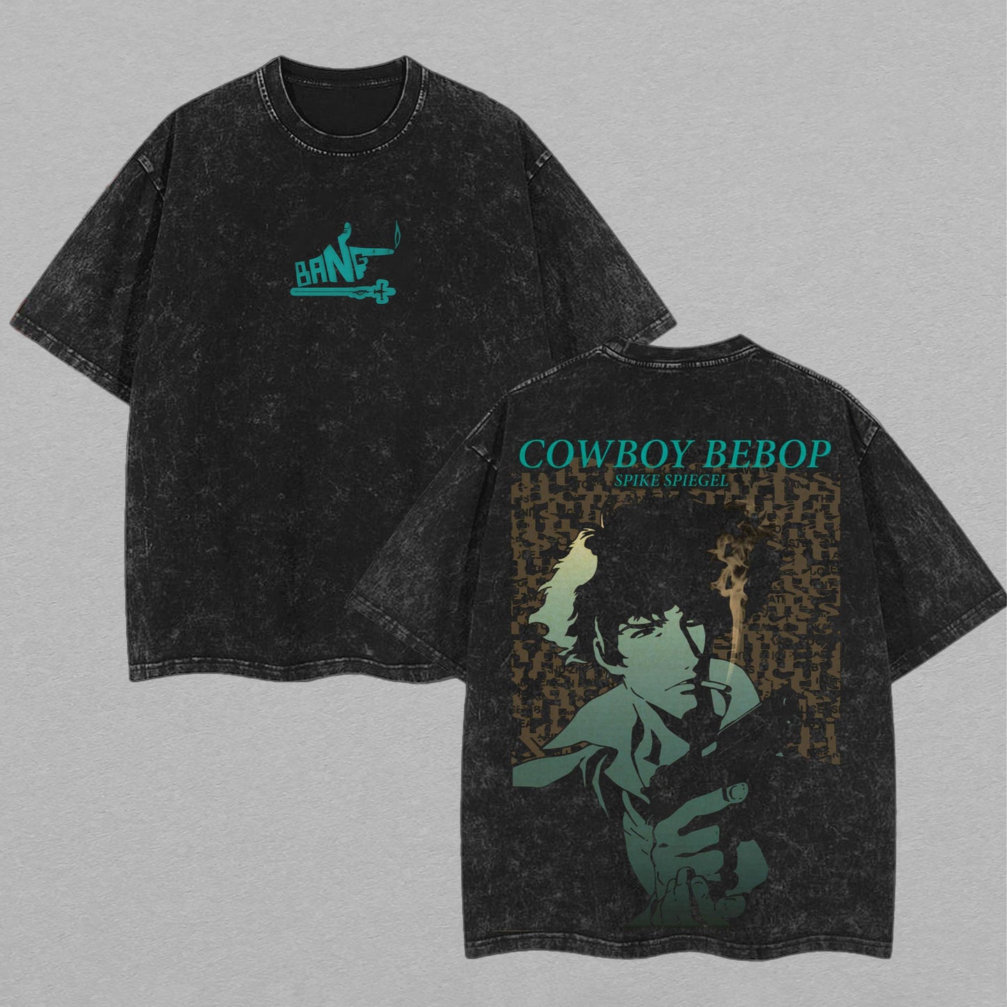 Spike Spiegel Cowboy Bebop Space Bounty Hunter | Retro Vintage Washed T-Shirt | Limited Edition Oversized Streetwear