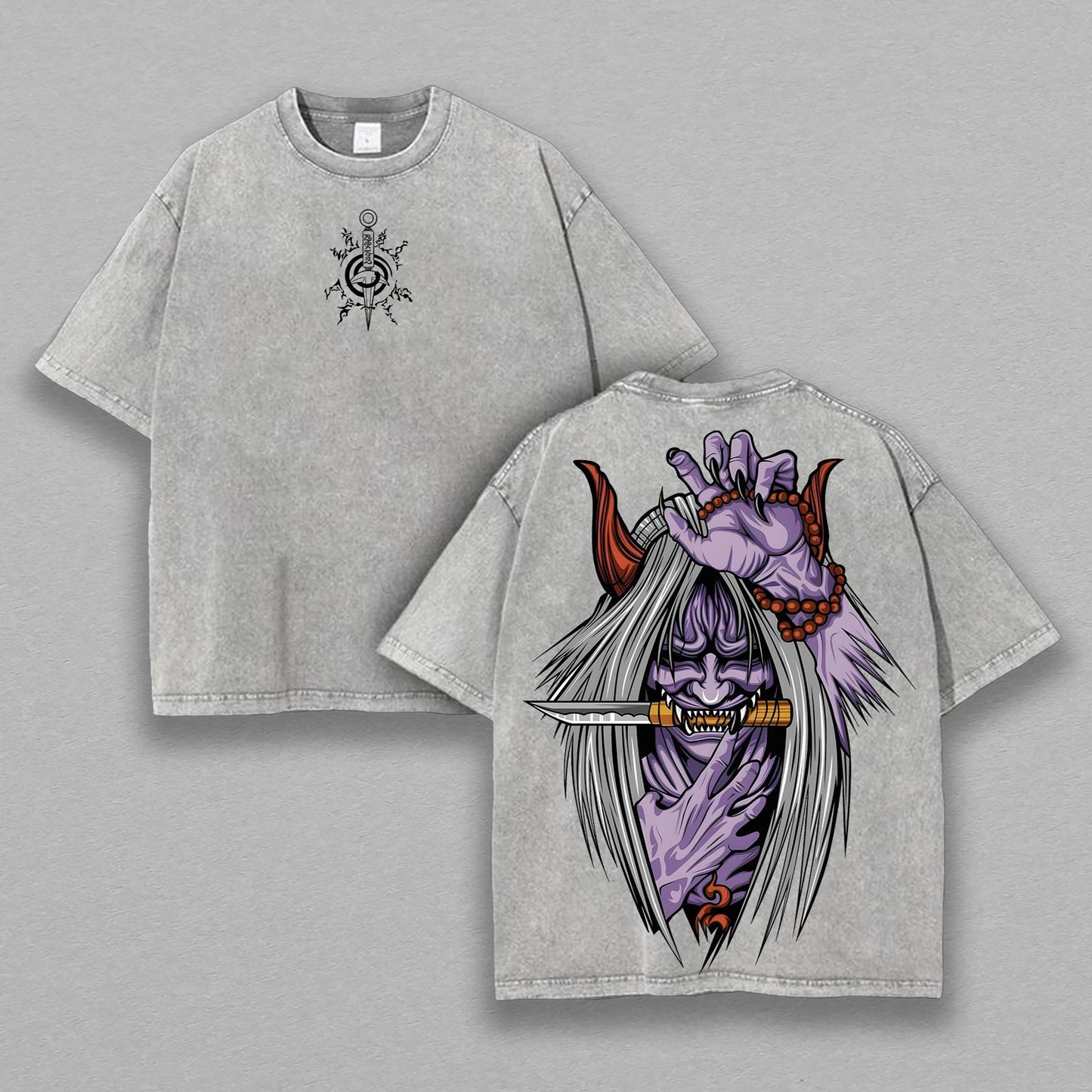 Reaper Death Seal Naruto Shiki Fujin | Double-Sided Retro Vintage Washed T-Shirt | Limited Edition Streetwear