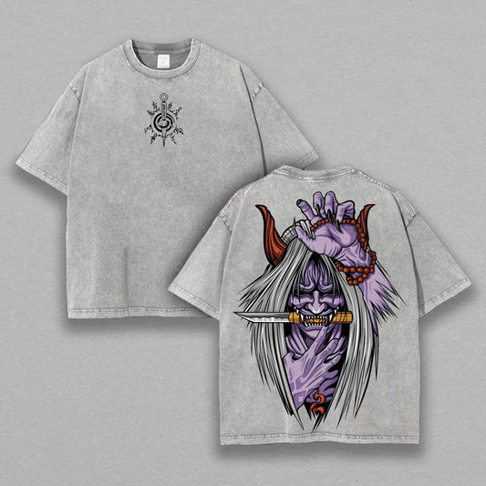Reaper Death Seal Naruto Shiki Fujin | Double-Sided Retro Vintage Washed T-Shirt | Limited Edition Streetwear