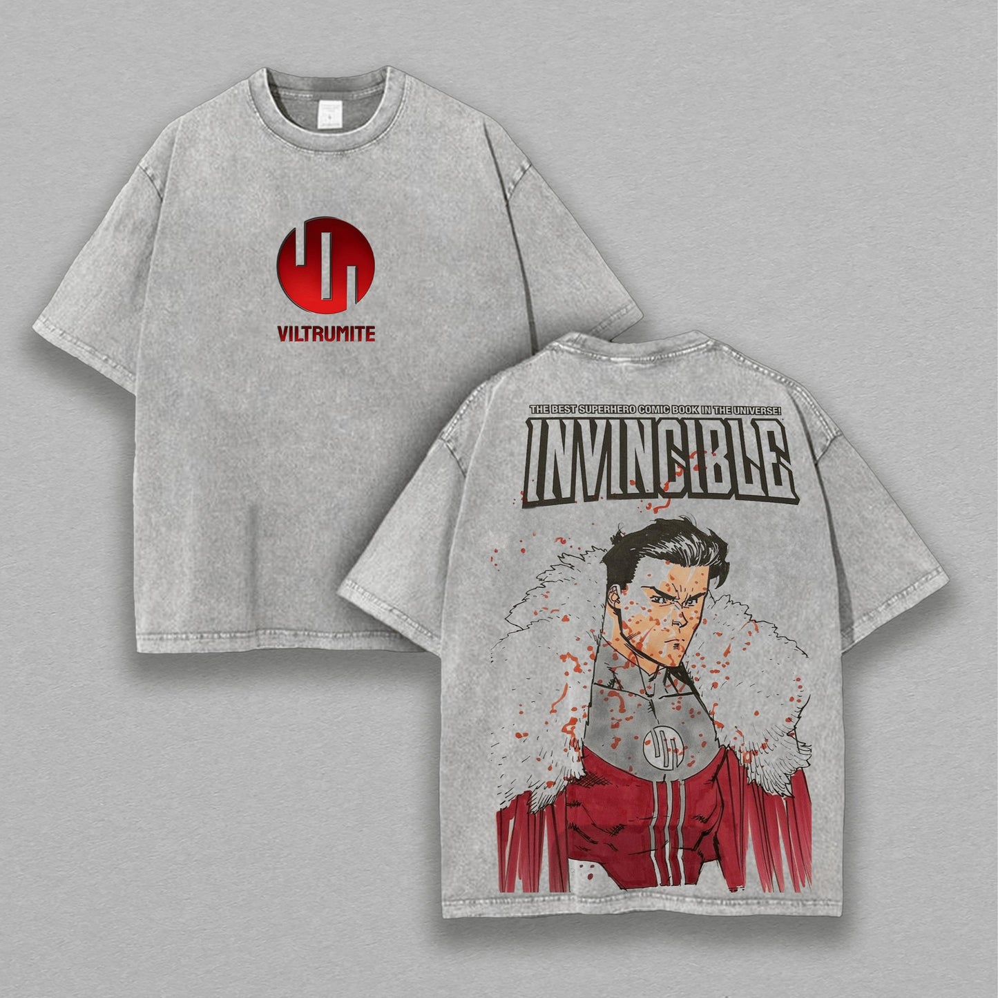 Mark Grayson Invincible Viltrumite Empire | Double-Sided Retro Vintage Washed T-Shirt | Limited Edition Streetwear