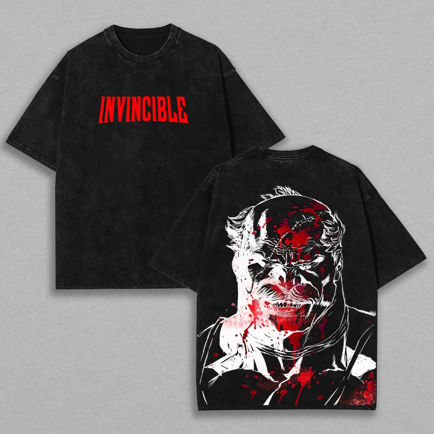 Conquest Invincible Viltrumite Blood | Double-Sided Retro Vintage Washed T-Shirt | Limited Edition Streetwear