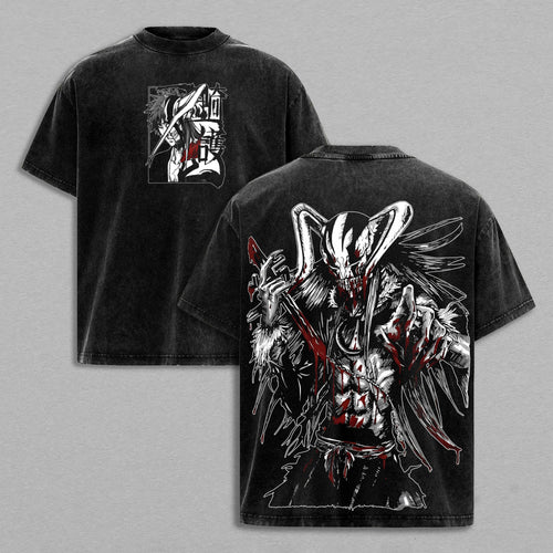 Ichigo Kurosaki Bleach Vasto Lorde | Double-Sided Retro Vintage Washed T-Shirt | Limited Edition Streetwear