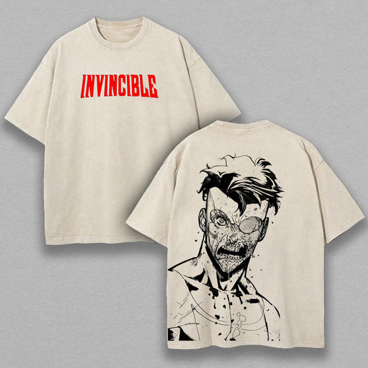 Invincible Mark Grayson Viltrumite War | Retro Vintage Washed T-Shirt | Limited Edition Oversized Streetwear