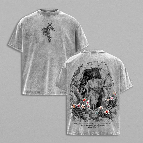 Jesus Christ Christian Savior Faith Retro Vintage Washed T-Shirt Limited Oversized Streetwear Religious Graphic Tee Gift for Believers