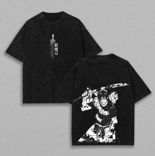 Toji Fushiguro Jujutsu Kaisen Assassin Apparel | Retro Vintage Washed T-Shirt | Limited Edition Oversized Streetwear