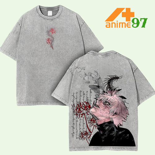 Ken Kaneki Tokyo Ghoul Anime Graphic | Retro Vintage Washed T-Shirt | Limited Edition Oversized Streetwear