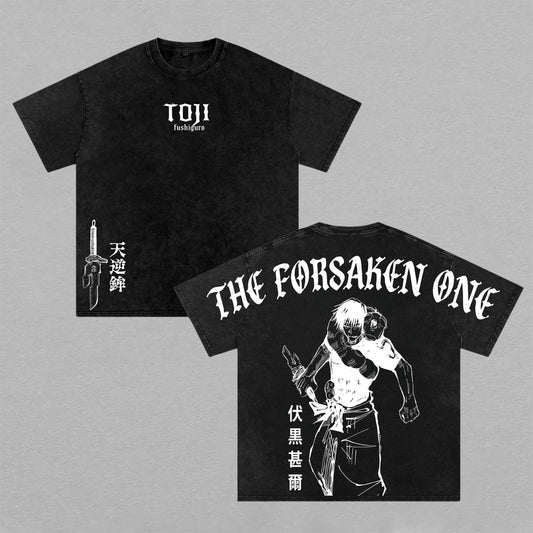Toji Fushiguro The Forsaken One Inverted Spear of Heaven Washed T-shirt Limited Retro Vintage Oversized Streetwear Jujutsu Kaisen Anime Graphic Tee Gift for Fans